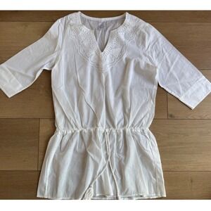 LANDS END Women's 100% Cotton Swim Cover Up, Size M